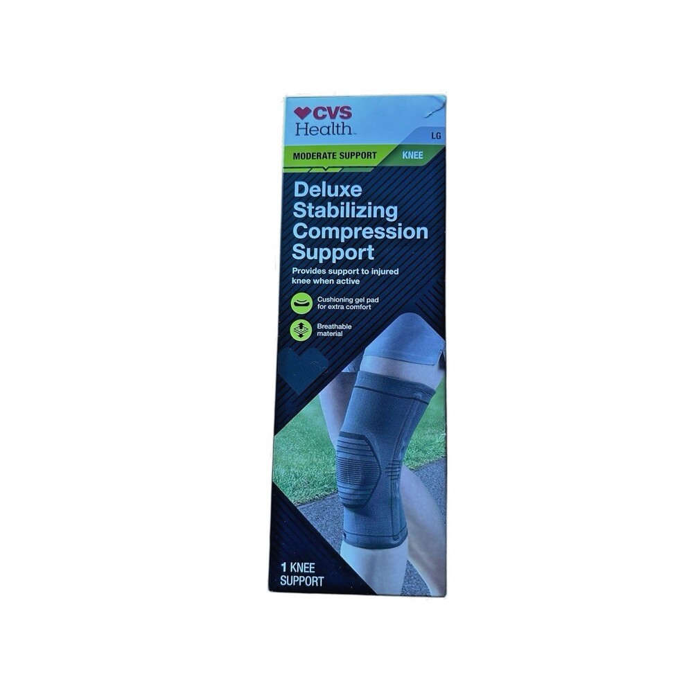 CVS Health Deluxe Stabilizing Compression Moderate Knee Support Adult L Large